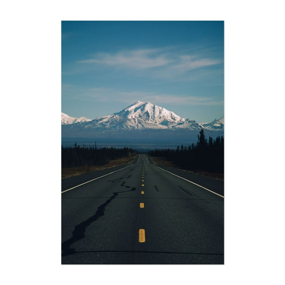Road to Mount Drum - Alaska Photography Mountain Scenic Landscape Wilderness Nature Snow Unframed Wall Art Print 4 x 6 inches