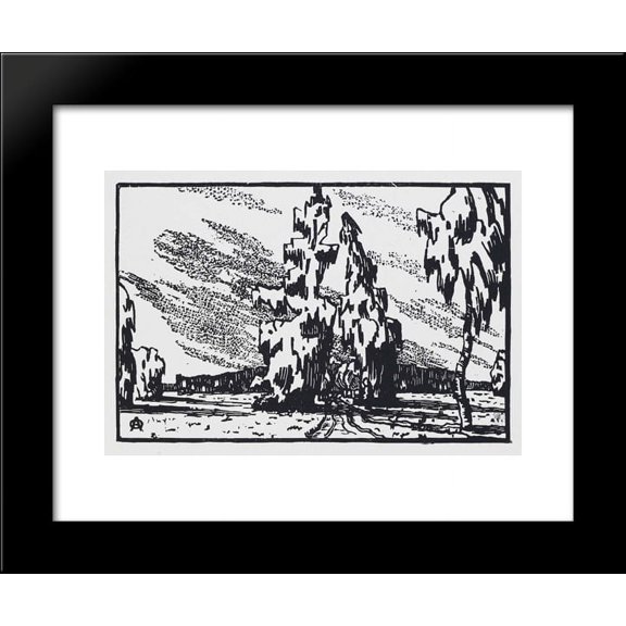 Road to the "White Birch" 20x24 Framed Art Print by Ostroumova-Lebedeva, Anna