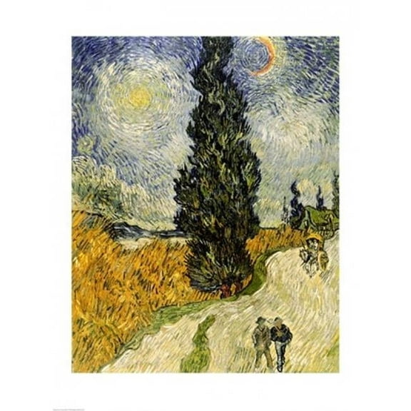 Road with Cypresses 1890 Poster Print by Vincent Van Gogh - 24 x 36 in. - Large
