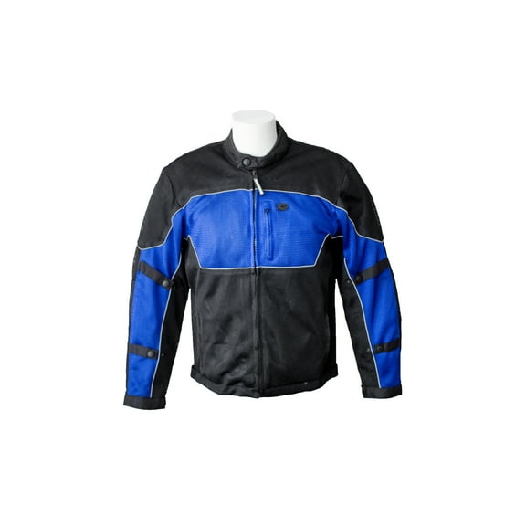RoadDog Hurricane Mesh Motorcycle Riding Jacket Blue Men's Medium