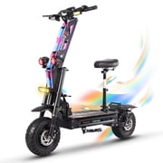 RoadHitter Electric Scooter Adults, 10000W Dual Motors Up to 68 MPH, 80 Miles Range 72V 5C Large Capacity Battery, 13 Off Road Fat Tires, Hydraulic Disc Oil Braking Fast E Scooter with Seat & Damper