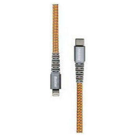 RoadKing RK06935 6 ft. 18W Heavy-Duty Lightning to USB-C Charge & Sync Cable Orange