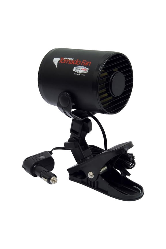 12 Volt Plug In Car Variable Speed Tornado Fan w/ Mounting Clip