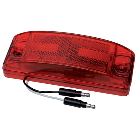 RoadPro 8 LED MARKER LT W/RECT.LENS/RED/6 .in X2
