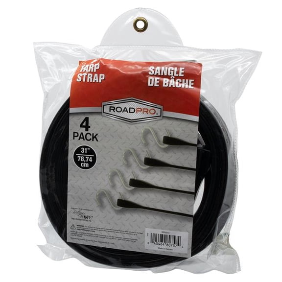RoadPro RPS314 Reg Straps Pack - 31 in. - 4 Piece - PVC Bag - 8 Piece