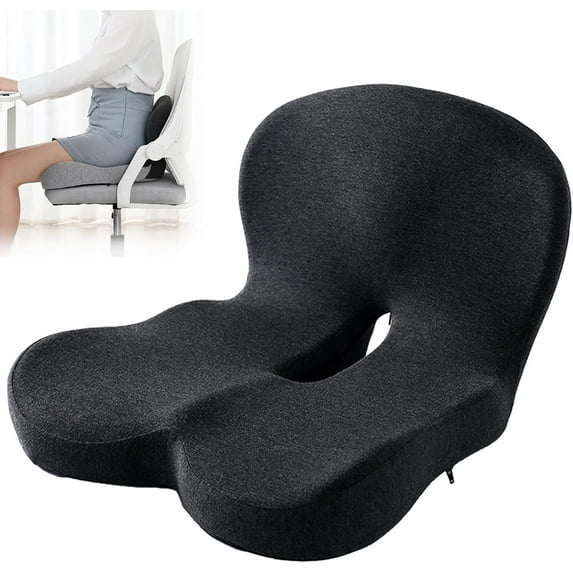 RoadSpine Tailbone & Lumbar Support Pillow, Non-Slip Seat Cushion for Office Chair, Car, Truck, Wheelchair & Home Use (1 Pc H)