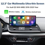 RoadTop 12.3 Ultra-Thin TouchScreen Wireless CarPlay Android Auto For Audi Q5 2018-2019 MIB2 System Car Multimedia Dispaly Stereo