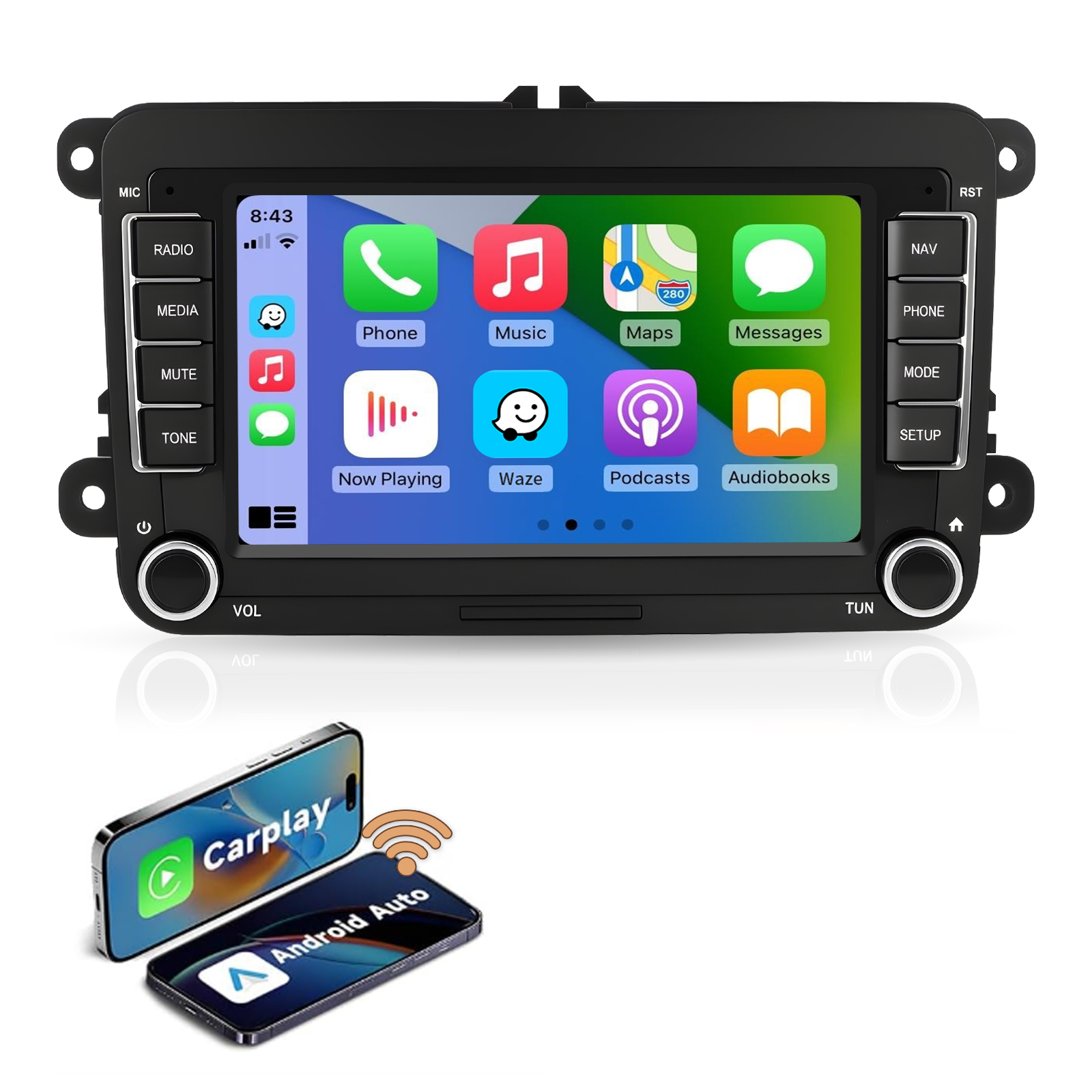 Android Car Screen RoadTop 7 Inch Car Display Upgrade TouchScreen for Volkswagen Car Audio ...