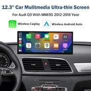 RoadTop Car Audio Receiver 12.3 Inch Ultra-Thin TouchScreen for Audi Q3 2012-2018 3G MMI HN+ System Wireless Carplay/Android Auto/Mirrorlink