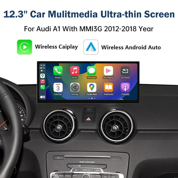 RoadTop Ultra-Thin TouchScreen for Audi A1 With MMI3G 2012-2018 Year Car Audio Receiver Wireless Carplay/Android Auto Mirrorlink