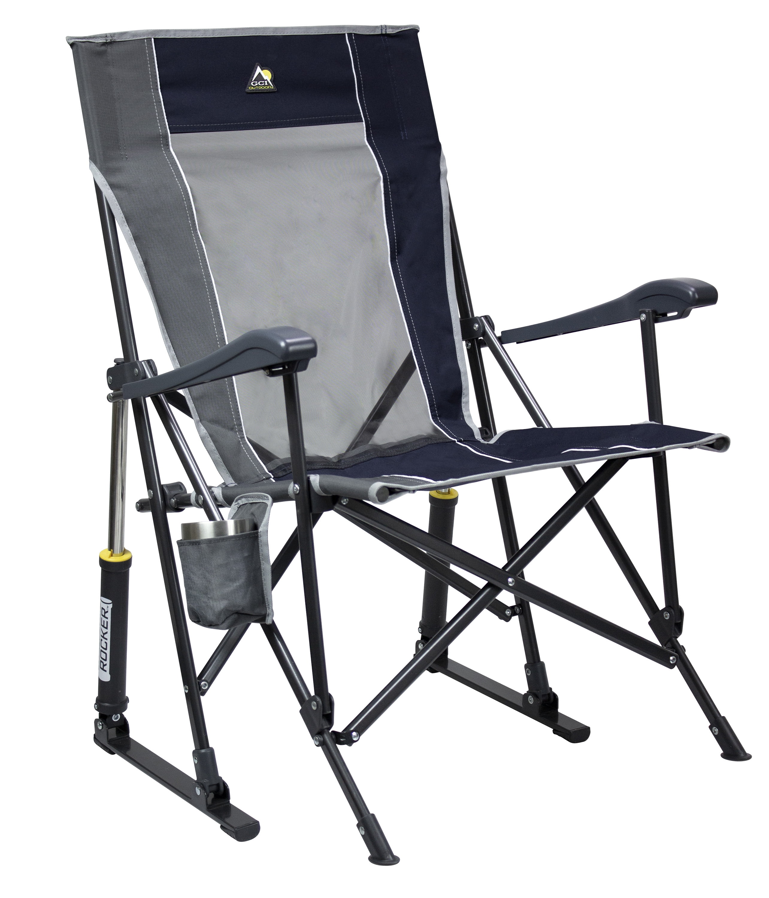 GCI Outdoor RoadTrip Rocker Foldable Rocking Camp Chair, Indigo