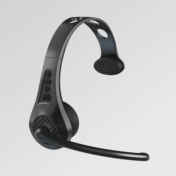 RoadWarrior RW1 Trucker Bluetooth Headset ENC Mic, 100ft Wireless Range, IP54 Water Resistant, Road Ready Comfort, Right/Left Wear, Volume Controls, On-Ear Fit, Black Wireless Headset for Truckers