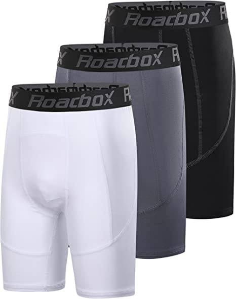Roadbox 3 Pack Compression Shorts for Young Men Cool Dry Athletic ...
