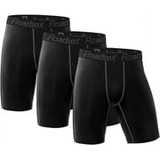 Roadbox 3 Pack Mens Compression Shorts Cool Dry Athletic Underwear for Workout Running Gym
