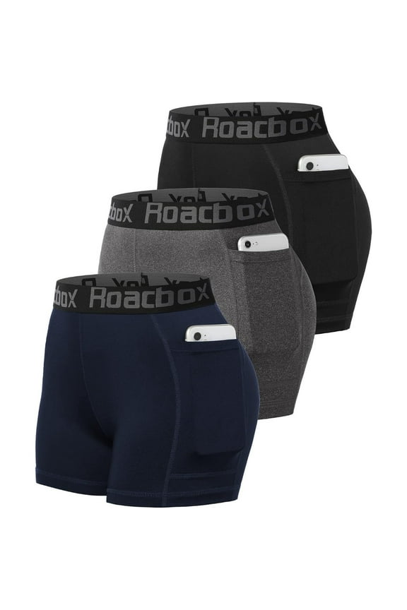 3" Women's Volleyball Spandex Shorts with Pocket/Non-Pocket, 3 Pack Compression Shorts for Workout Running Gym Yoga