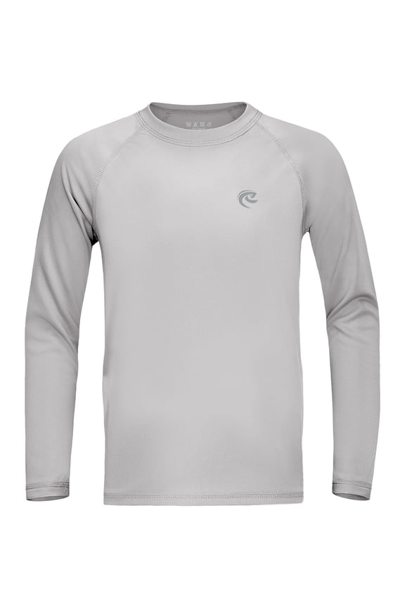 Boys UPF 50+ Swim Shirt Long Sleeve, UV Sun Protection Rash Guard, Youth Kids SPF Water Shirts for Beach Surf