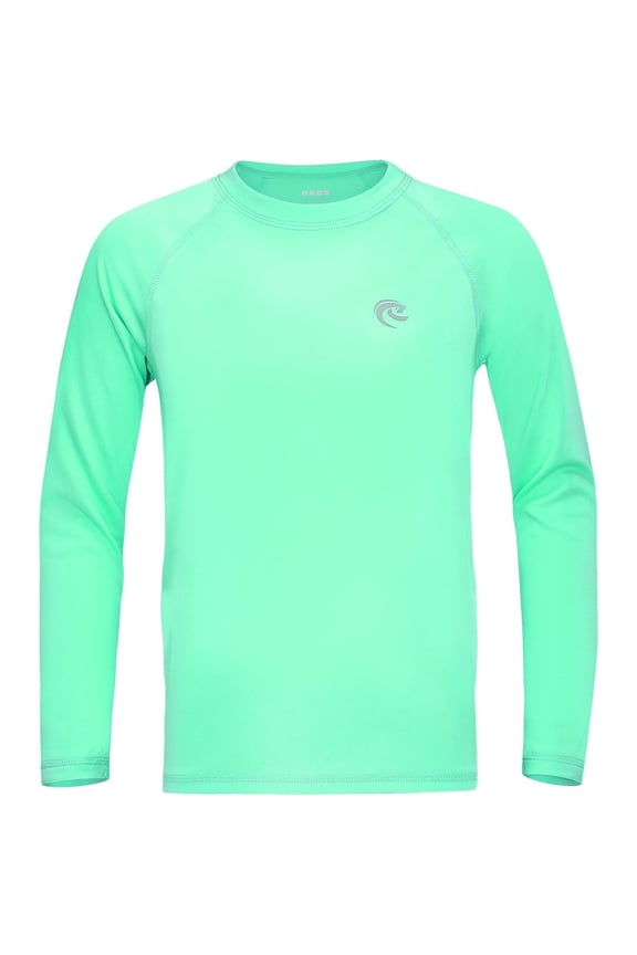 Boys UPF 50+ Swim Shirt Long Sleeve, UV Sun Protection Rash Guard, Youth Kids SPF Water Shirts for Beach Surf