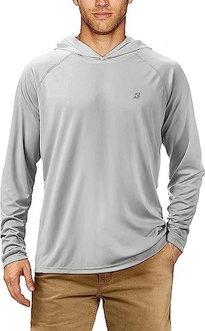 UPF 50+ Men Sun Skin Protection T-Shirt Hoodie Long Sleeve Outdoor