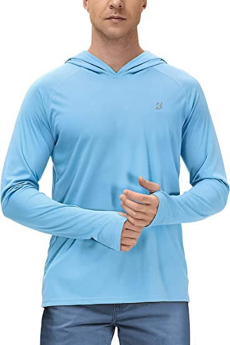 Roadbox Men UPF 50+ Long Sleeve Fishing Shirt UV Sun Protection Hoodie with  Thumbholes for Workout, Running, Hiking 