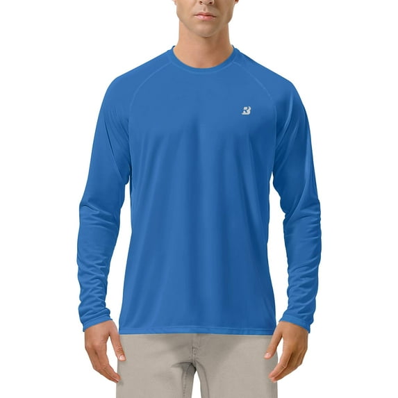 Roadbox Men's UPF 50+ UV Sun Protection Fishing Shirts Quick Dry Long Sleeve Loose Fit Tee Tops