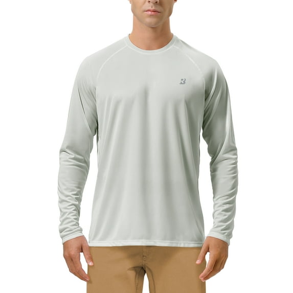 Roadbox Mens UPF 50+ UV Sun Protection Shirts Outdoor Long Sleeve SPF Rash Guard for Fishing Hiking Swimming Running