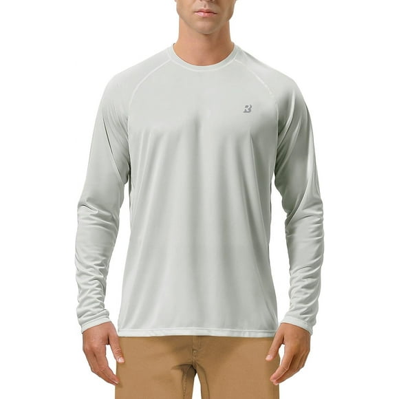Roadbox Mens UPF 50+ UV Sun Protection Shirts Outdoor Long Sleeve SPF Rash Guard for Fishing Hiking Swimming Running