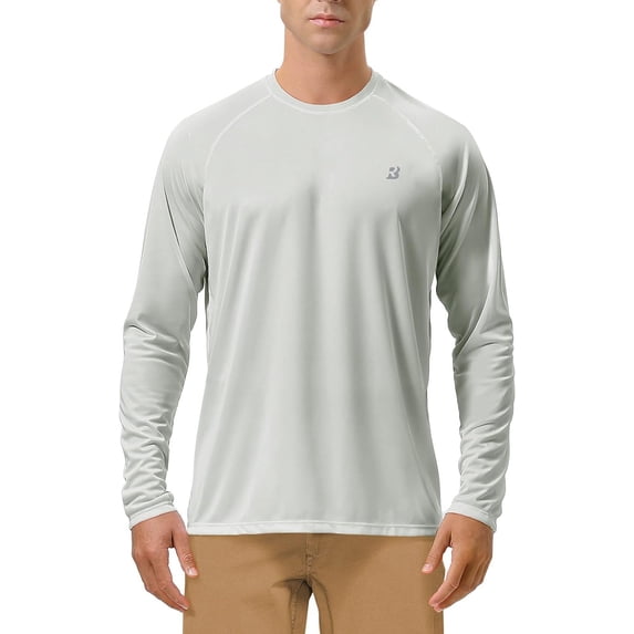Roadbox Mens UPF 50+ UV Sun Protection Shirts Outdoor Long Sleeve SPF Rash Guard for Fishing Hiking Swimming Running