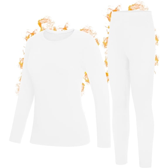 Roadbox Thermal Underwear Sets for Women, Long Johns Fleece Lined Top & Bottom, Warm Skiing Base Layer Cold Weather Winter