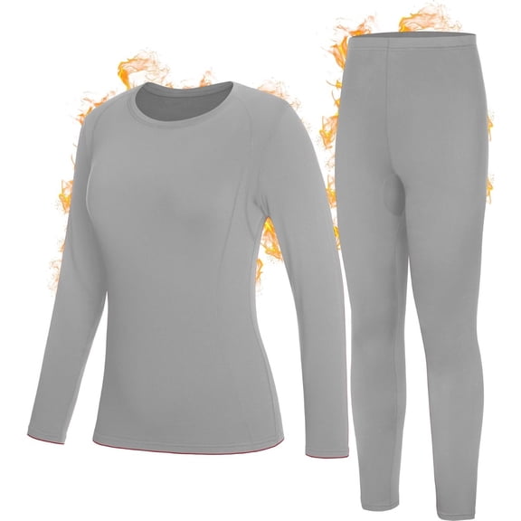 Roadbox Thermal Underwear Sets for Women, Long Johns Fleece Lined Top & Bottom, Warm Skiing Base Layer Cold Weather Winter