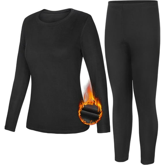 Roadbox Thermal Underwear for Women - Winter Thermals Top & Bottom Set Ultra-Soft Fleece Lined Base Layer Skiing Cold Weather