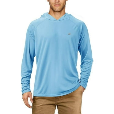 Roadbox UPF 50  Fishing Shirts for Men Long Sleeve UV Sun Protection Hoodie Outdoor Hiking Shirts