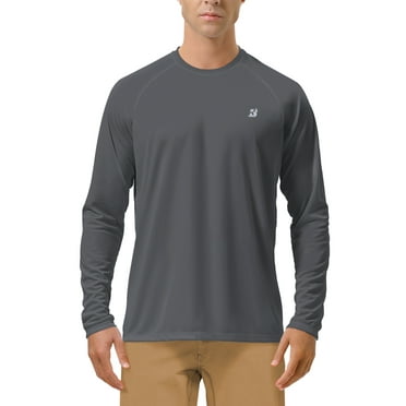 Roadbox UPF 50  Men's Long Sleeve Fishing Shirts UV Sun Protection Tee Tops for Outdoors Running Workout