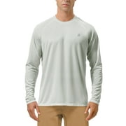 Roadbox UPF 50+ Men's Long Sleeve Fishing Shirts UV Sun Protection Tee Tops for Outdoors Running Workout