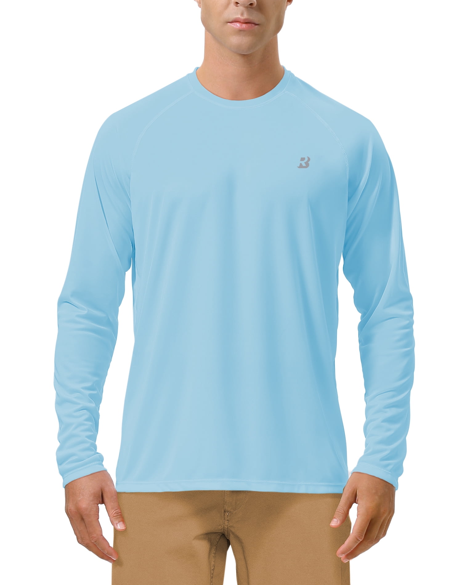 Roadbox Fishing Shirts for Men Long Sleeve UV Sun Protection Tops UPF 50+ Black, Men's, Size: Large