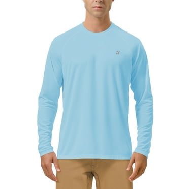 Roadbox UPF 50+ Men's Long Sleeve Fishing Shirts UV Sun Protection Tee Tops for Outdoors Running Workout
