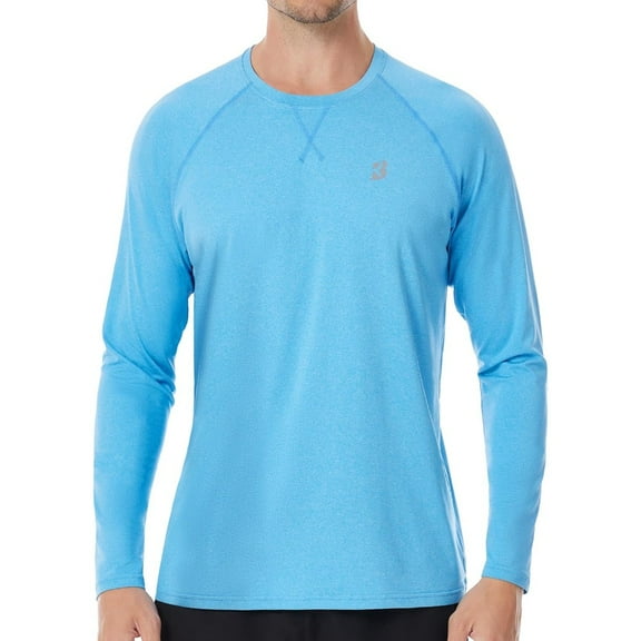 Roadbox UPF 50+ Sun Shirts for Men, UV Protection Long Sleeve Swim Shirt, Lightweight Rash Guard for Fishing Hiking Running