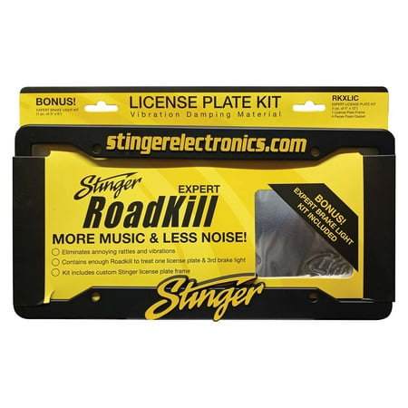 Stinger - RoadKill Expert Sound Damping License Plate Kit - Silver/Black