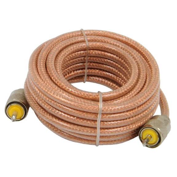Roadpro 18 ft Mini 8 Clear Coaxial Cable with PL-259 Connectors