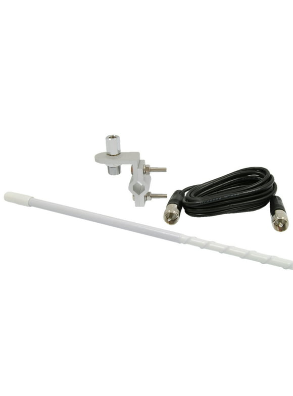 Roadpro 4Ft Cb Antenna Kit W/ 9Ft Cable White