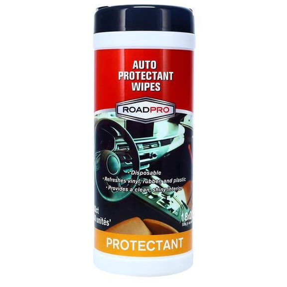 Roadpro Auto Protectant Wipes, Multi-Surface, On-the-Go Cleaning, 60 Count, 2 Pack