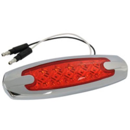 Roadpro Lights Lenses RP1370RD Led Diamond Lens 3.15 Red Lt W/chr Base