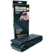 Roadpro Massaging Black Steering Wheel Cover, 20-22 in, Comfortable Grip, Lace Strap