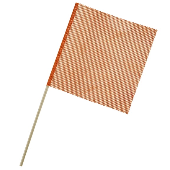 Roadpro Orange Mesh Flag,w/Wooden Dowel,18x18 1818SO Pack of 2