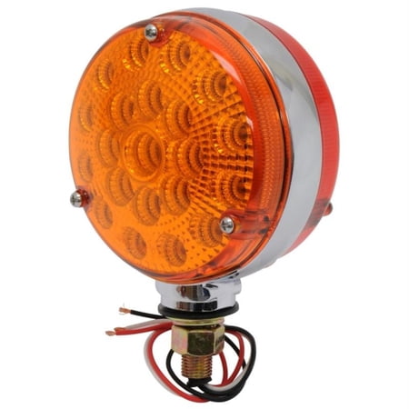 4 .in RED/AMB DBL SIDE LED W/CHRM REFLE
