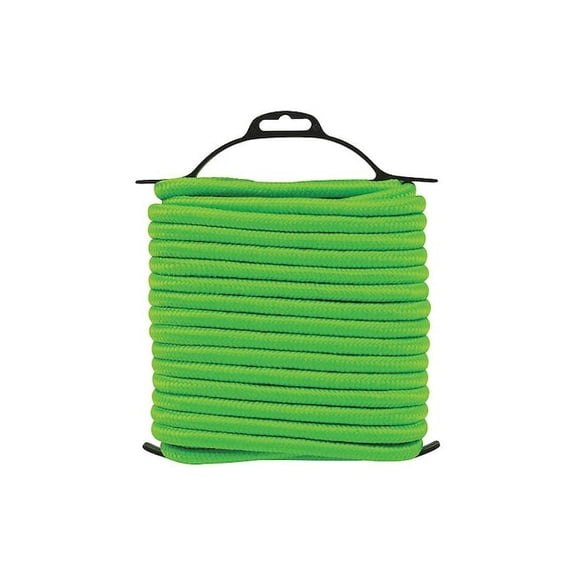 RoadPro RP890006GR 0.375 in. x 50 ft. Multipurpose Utility Cord 400 lbs Break Strength Neon Poly Rope - Green