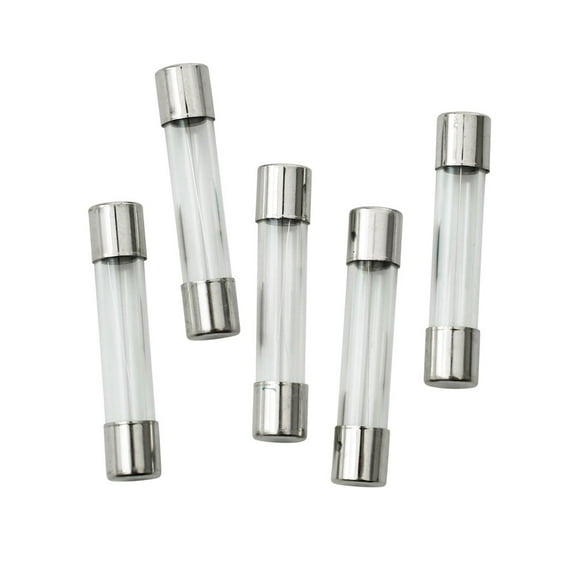 RoadPro AGC Glass Tube Fuse 5 Pack 2-Amp Spare Automotive Glass Cartridge Fuses Clear