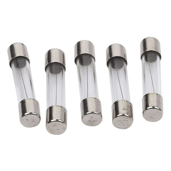 RoadPro Glass Tube Fuse 5 Pack 5-Amp Spare Automotive Glass Cartridge Fuses Clear
