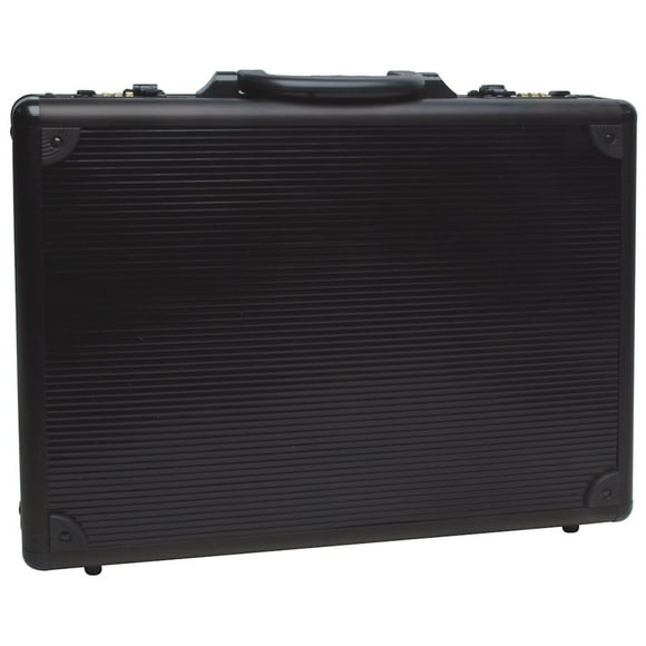 Unisex Anti-Theft Aluminum Briefcase with Combination Locks, Black