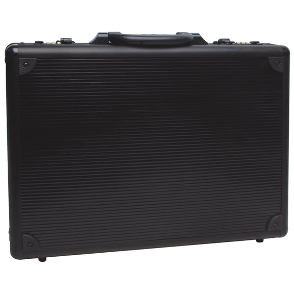 Roadpro Unisex Anti-Theft Aluminum Briefcase with Combination Locks, Black