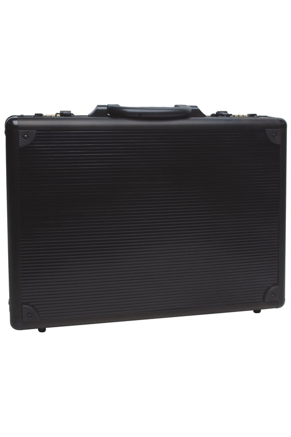 Unisex Anti-Theft Aluminum Briefcase with Combination Locks, Black